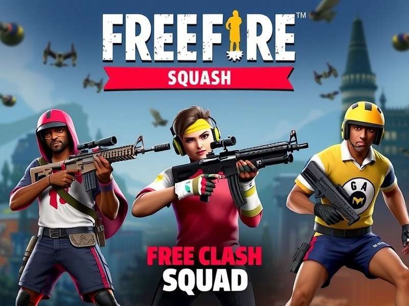 Free Fire Clash Squad game banner featuring Indian players