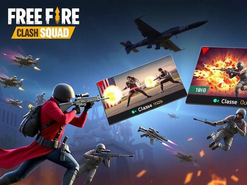 Free Fire Clash Squad gameplay showing 4v4 combat